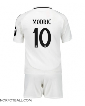 Billige Fotballdrakt Real Madrid Luka Modric #10 Replika Hjemmedraktsett Barn 2024-25 Kortermet (med bukser)